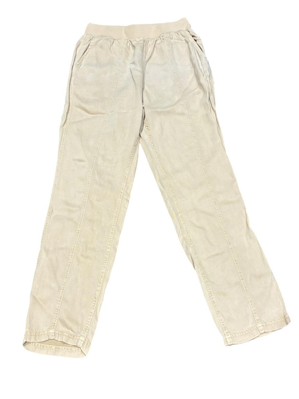 Faherty Arlie Linen Blend Pull On Pants XS Beige Drawstring Casual Coastal